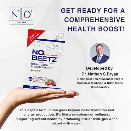 N.O. Beetz Nitric Oxide Supplement for Pre-Workout & Endurance | Beetroot, Peak ATP & Electrolytes