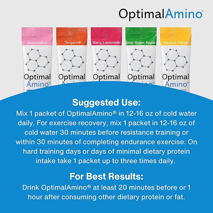 OTG Stick Packs, 5 Flavor Variety Box (30 Count), 99% Utilized Essential Amino Acid (EAA)