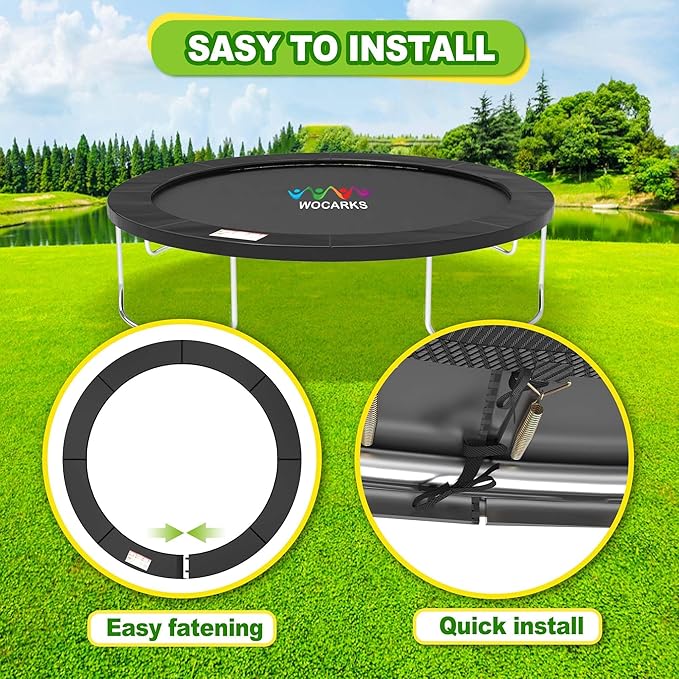 Trampoline Pad, 10ft 12ft 14ft Trampoline Replacement Safety Pad, Waterproof and Tear-Resistant