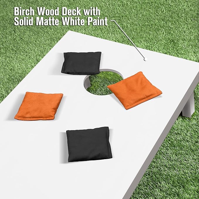 GoSports 4 ft x 2 ft Regulation Size Wooden Cornhole Boards Set - Includes Carrying Case and Over