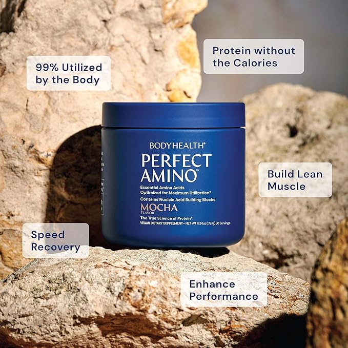 BodyHealth PerfectAmino Powder - BCAA and EAA Powder for Pre and Post Workout - Amino Acid Energy