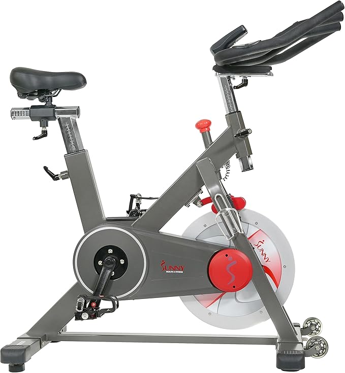 Sunny Health & Fitness Magnetic Exercise Bike, 44LB Flywheel & 300LB Weight Capacity for Intensive