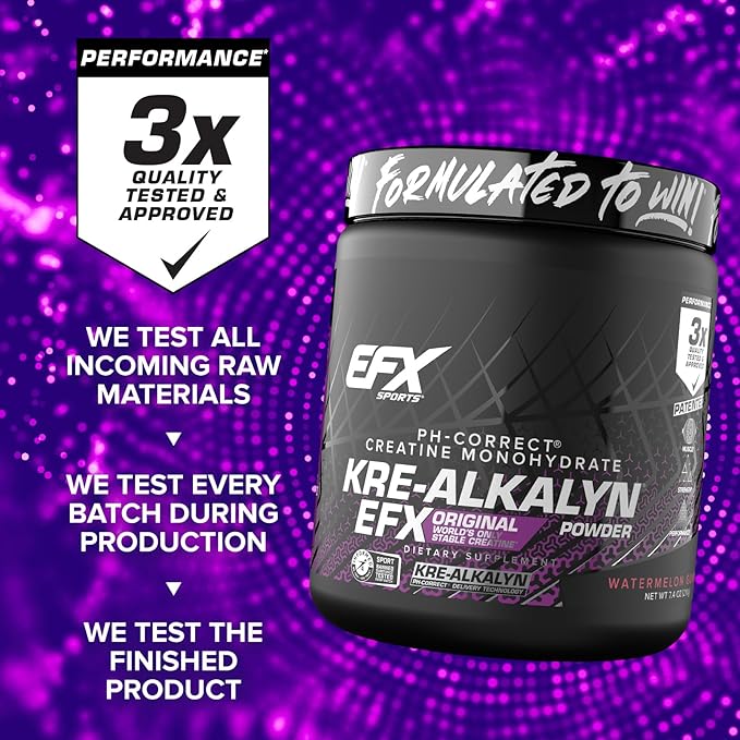 EFX Sports Kre-Alkalyn EFX Powder | pH Correct Creatine Monohydrate Powder Supplement | Strength