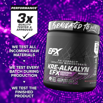 EFX Sports Kre-Alkalyn EFX Powder | pH Correct Creatine Monohydrate Powder Supplement | Strength