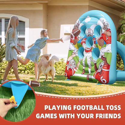 6Ft Football Target Toss Game - Inflatable Football Throwing Target Toy for Kids - Carnival Party