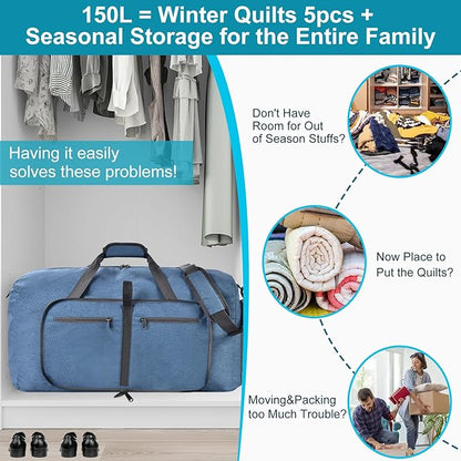 Felipe Varela Duffle Bag with Shoes Compartment and Adjustable Strap,Foldable Travel Duffel Bags