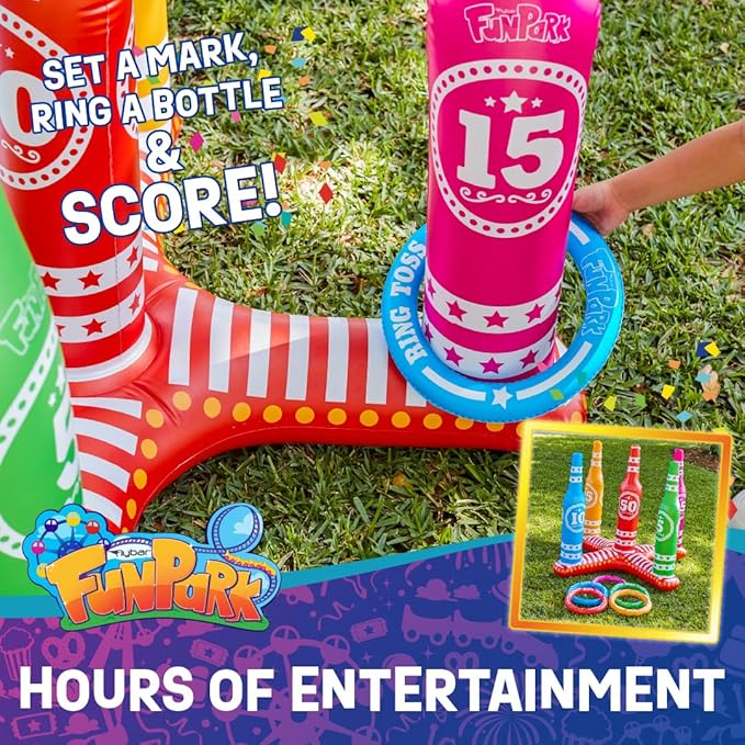 Flybar FunPark Ring Toss Game for Kids and Family, 3 Feet Tall, Includes 5 Colorful Rings