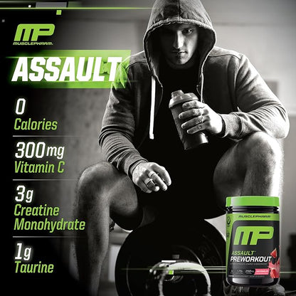 MusclePharm Assault Energy & Strength Pre Workout Powder for Men & Women with Beta Alanine