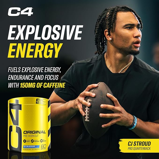 Cellucor C4 Original Pre Workout Powder ICY Blue Razz - Vitamin C for Immune Support - Sugar Free