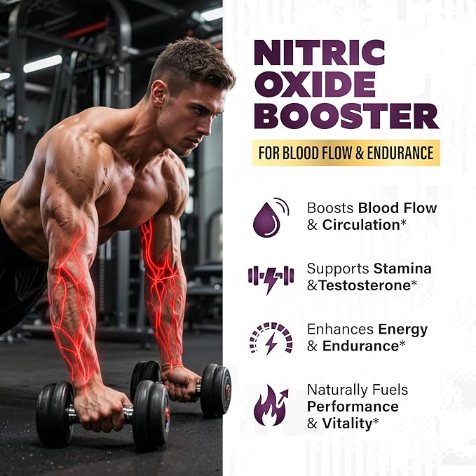 Nitric Oxide Supplements for Men - Nitric Oxide Booster for Blood Flow, Stamina Booster, Alpha