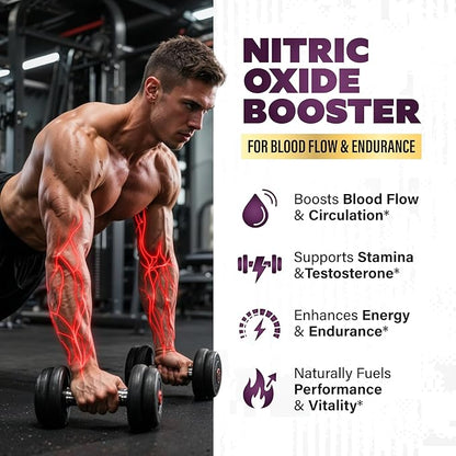 Nitric Oxide Supplements for Men - Nitric Oxide Booster for Blood Flow, Stamina Booster, Alpha