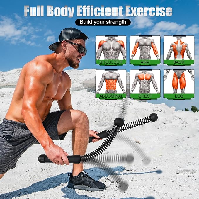 TRELC Upgrade Weighted Ropeless Battle Ropes, 2PCS Cordless Battle Rope for Home Gym, HIIT