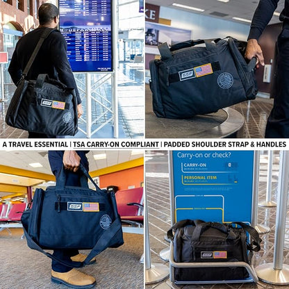 Serious Steel Fitness Gym Bag With Moveable & Removable Dividers Made from 1000D Nylon (Utility