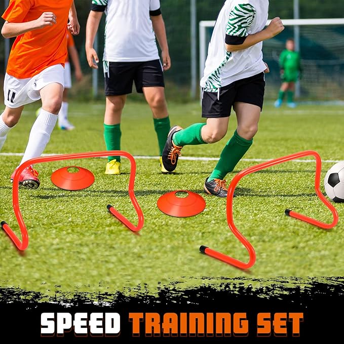 12 Pcs 12 Inch Agility Hurdles Training Equipment Agility Hurdles and Marker Cone Set Disc Cones