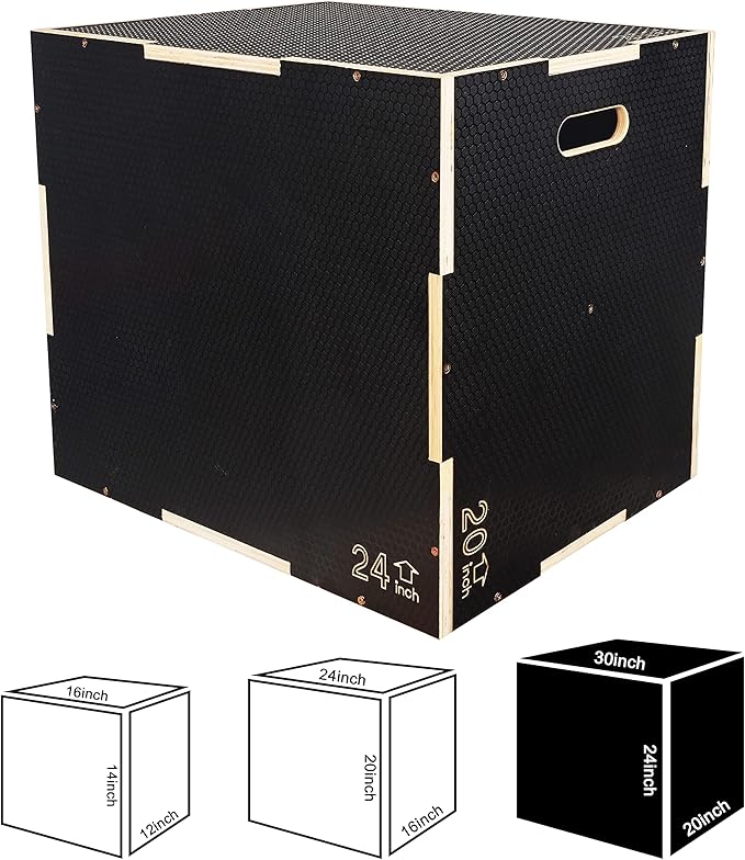 Plyo Box, 3-in-1 Foam Plyometric Jump Box, Box Jump for for Home Gym Training Fitness Workout