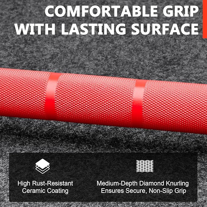 LIONSCOOL 7FT Olympic Barbell for Weightlifting, Power Lifting, 2 Inch Strength Training Bar for