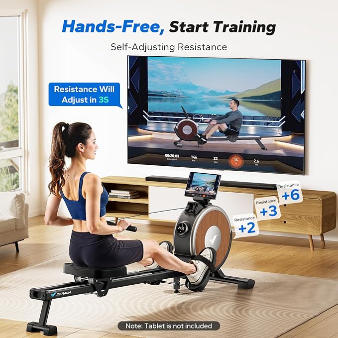 MERACH Rowing Machines for Home, Magnetic Rowing Machine with 16 Levels, Rower Machine of Quiet