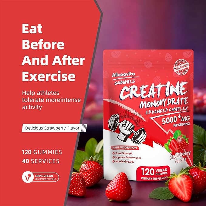 Creatine Monohydrate Gummies Complex for Men & Women,5 Gram per Serving Electrolyte Creatine Gummy