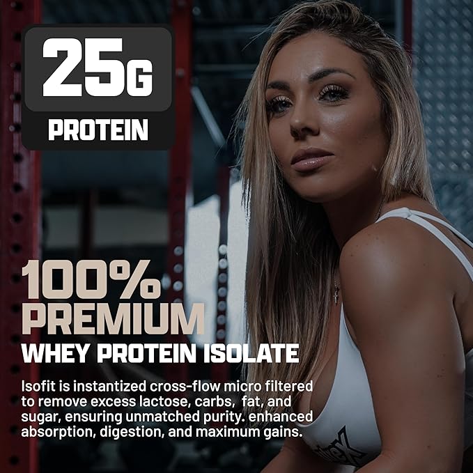 Nutrex Research IsoFit Whey Protein Powder Instantized 100% Whey Protein Isolate (70 Servings