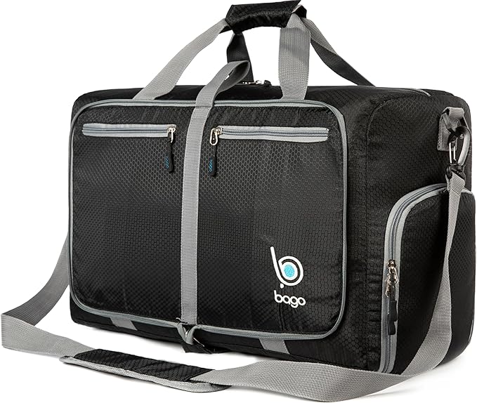 Bago Foldable Duffel Bags for Traveling Women & Men - 40L Sports Packable Duffle Bag for Travel