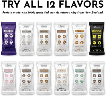 Protein Powder Made with 100% Grass Fed, Non Denatured Whey | Four Different Protein Sources from