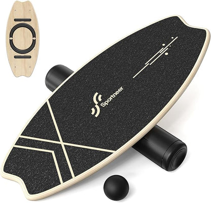 Sportneer Balance Board - 7 Modes Wobble Board with Adjustable Stoppers - Exercise Balancing