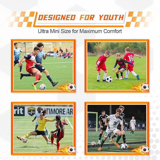 2 Pairs Mini Soccer Shin Guards for Kids Youth & Adults - Ultra Lightweight Small Shin Pads
