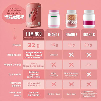 Fitmingo Vegan Protein Powder with Inositol, Collagen Boosters, Hyaluronic Acid and Vitamins | Low