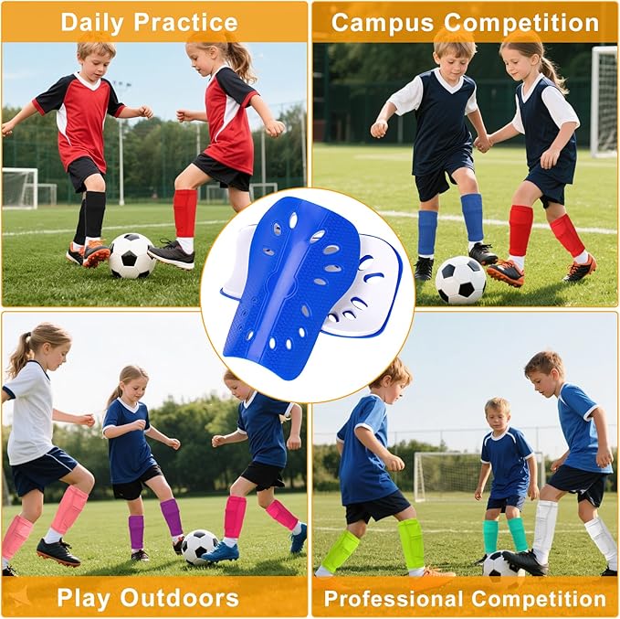 2 Pairs Shin Guards Soccer for Kids,Shin Pads Extra Lightweight Breathable Slide in Shin Guard for