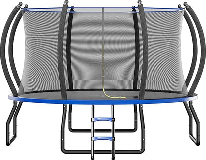8FT 10FT 12FT 14FT 16FT Trampoline with Pop-up Quick Connector and Basketball Hoop, Trampoline