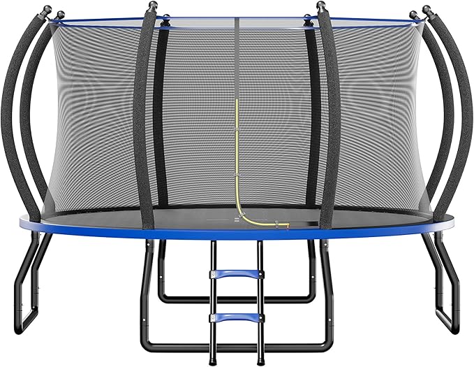8FT 10FT 12FT 14FT 16FT Trampoline with Pop-up Quick Connector and Basketball Hoop, Trampoline