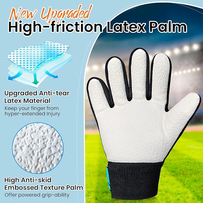 Jalunth Soccer Goalie Gloves Kids Youth Goalkeeper Field Player Gloves Boys Girls Training Grip