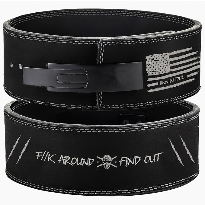 Weight Lifting Belt - Lever Gym Belt for Weightlifting, 10mm Leather Weight Belt for Men - 4 Inches
