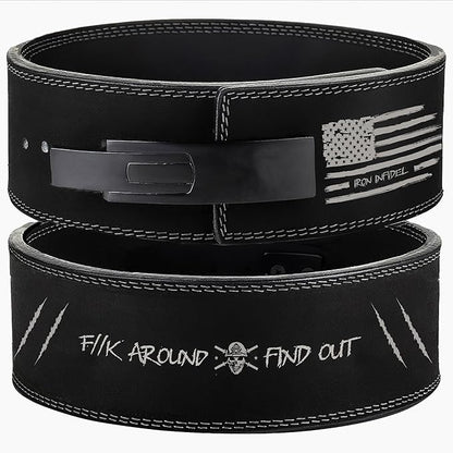 Weight Lifting Belt - Lever Gym Belt for Weightlifting, 10mm Leather Weight Belt for Men - 4 Inches