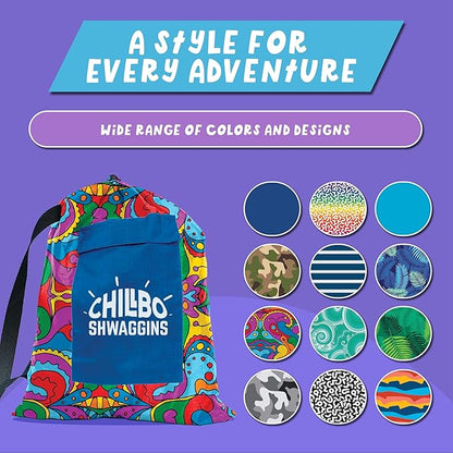 Chillbo Shwaggins Inflatable Couch – No-Pump Setup, Ripstop Polyester, Stability Pegs, Fun Prints