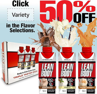Lean Body Ready-to-Drink Chocolate Protein Shake, 40g Protein, Whey Blend, 0 Sugar, Gluten Free, 22