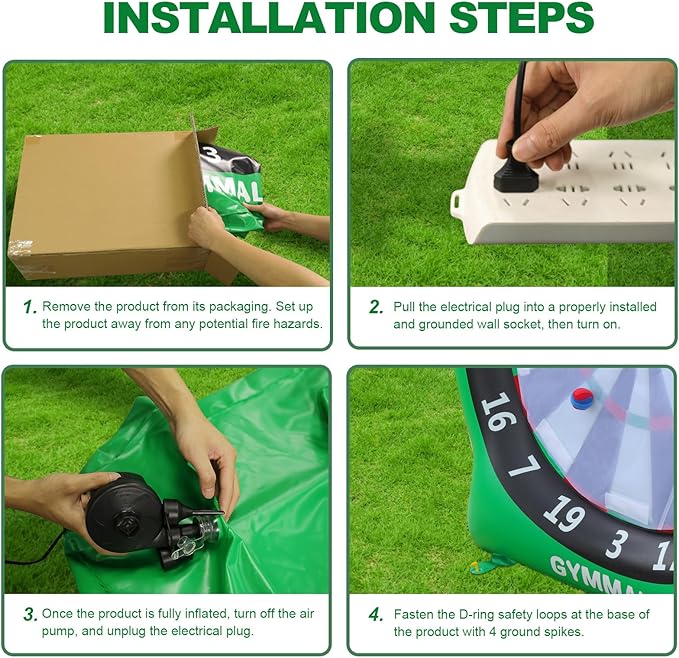 Giant Dart Board Inflatable with Pump, Outdoor and Indoor Soccer Sport Kick Dartboard for Kids and