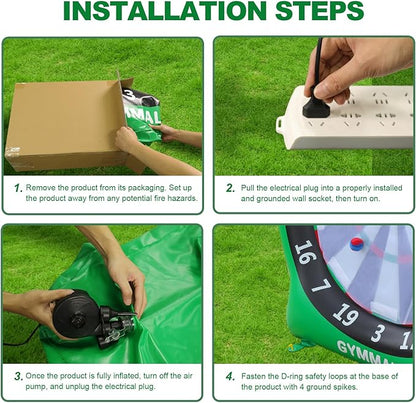 Giant Dart Board Inflatable with Pump, Outdoor and Indoor Soccer Sport Kick Dartboard for Kids and