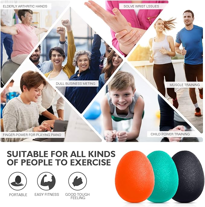 Peradix Hand Grip Strength Trainer, Stress Relief Ball for Adults and Kids, Wrist Rehab Therapy
