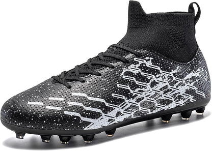 Unisex Soccer Cleats Lightweight No-Tie Lacing System Multi-Surface Football Shoes with Ankle