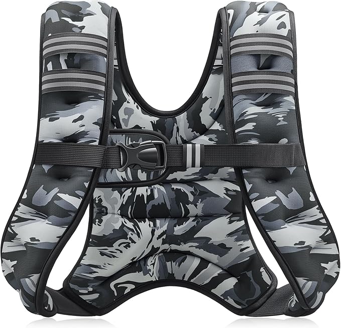 ZELUS Weighted Vest, 6lb/8lb/12lb/16lb/20lb/25lb/30lb Weight Vest with Reflective Stripe for