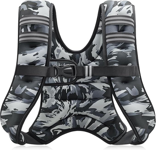 ZELUS Weighted Vest, 6lb/8lb/12lb/16lb/20lb/25lb/30lb Weight Vest with Reflective Stripe for