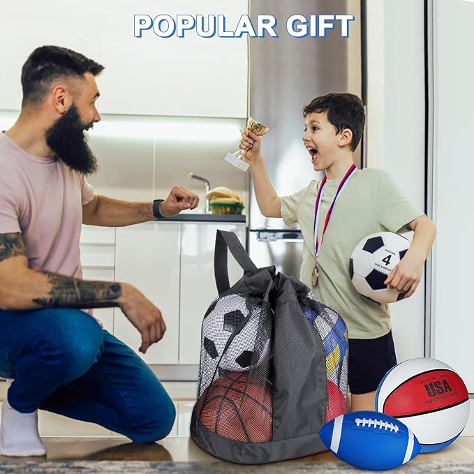 Leyndo 18 Pcs Sports Ball Set for Kids, Official Size Basketball Football Soccer Ball Playground