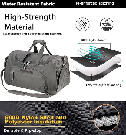 Gym Bag for Women & Men Tactical Duffle Military Weekender Work Out Lightweight Waterproof Sports