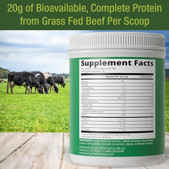 Grass Fed Beef Protein Powder - Lactose Free Great Tasting Beef Protein Isolate. Complete Animal