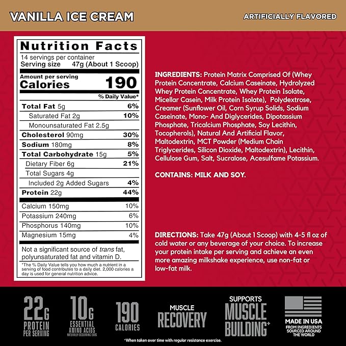 BSN SYNTHA-6 Premium Protein Powder with 6g of Fiber, Whey Protein, Micellar Casein, Milk Protein
