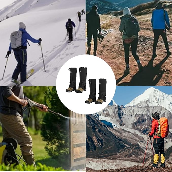 2 Pairs Leg Gaiters Adjustable Shoe Snow Boot Guard Gators for Running Shoe Gaiters, Trail Running
