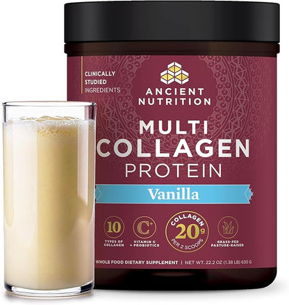 Ancient Nutrition Collagen Peptides Powder, Multi Collagen Protein, Women & Men, Vitamin C