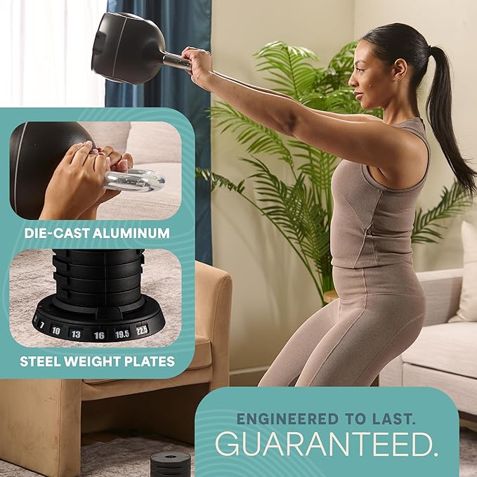 Lifepro Adjustable Kettlebell - 7in1 Kettlebells Weight with Quick-Select Dial & Safety Lock