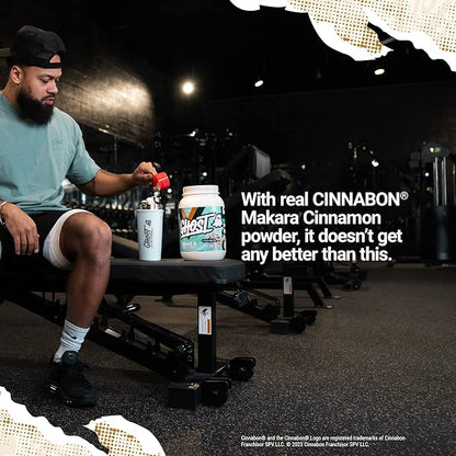 GHOST Whey Protein Powder, Cinnabon - 2LB, 25G of Protein - Cinnamon Roll Flavored Isolate